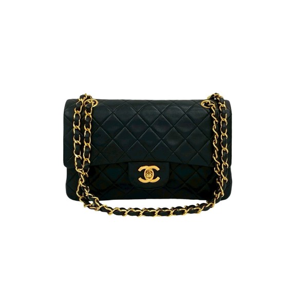 CHANEL Vintage Matelasse Coco Mark Double Flap Lambskin Chain Shoulder Bag, B... - Picture 1 of 10